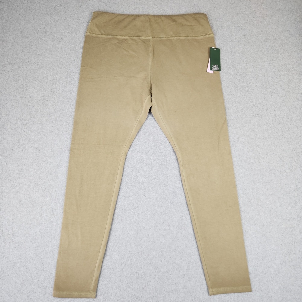 Wild‎ Fable Womens XL High-Rise Leggings Olive Green Solid Cotton Spandex 561649